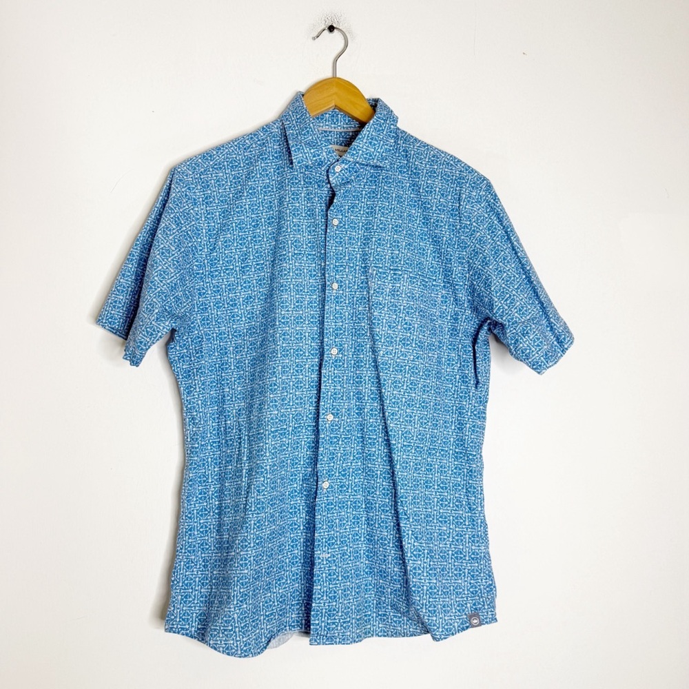 Peter Millar Fin Rays Print Button Down Shirt Cot… - image 2